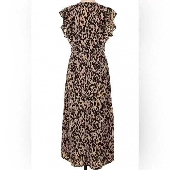 Sienna Sky Women's Leopard Print Ruffle Midi Dress Size Small - Picture 6 of 10